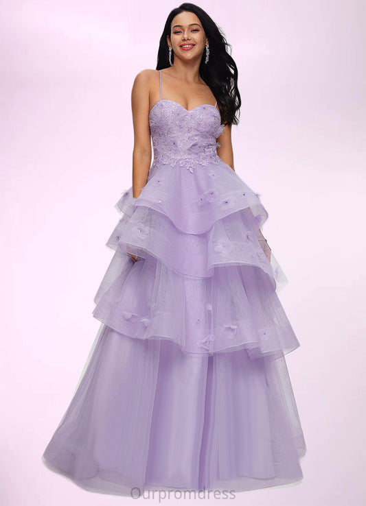 Kadence Ball-Gown/Princess Sweetheart Floor-Length Tulle Prom Dresses With Beading Sequins HDP0022204
