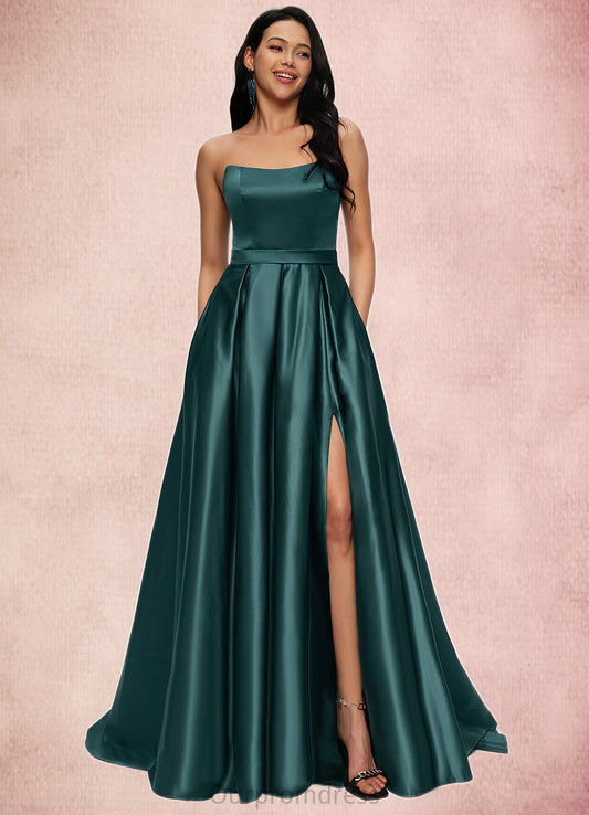 Valerie Ball-Gown/Princess Sweep Train Satin Prom Dresses HDP0022207