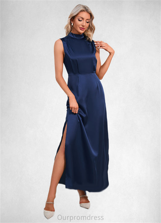 Sydney High Neck Elegant A-line Satin Maxi Dresses HDP0022520