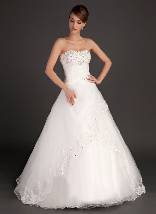 Wedding Dresses Sweetheart Wedding Organza Floor-Length Ruffle With Beading Maggie Lace Dress Ball-Gown/Princess