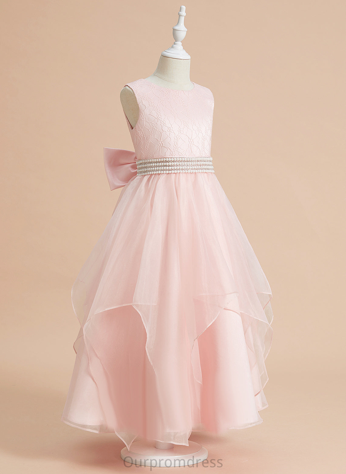 - Ankle-length Organza/Lace Girl Sleeveless Flower Dress Flower Girl Dresses Scoop Neck With Beading/Bow(s) Serenity Ball-Gown/Princess