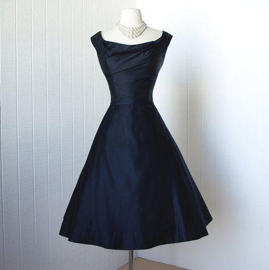 1950S Vintage Dress Sydney Homecoming Dresses Navy Blue Gowns Mini Short