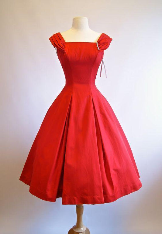 1950S Vintage Homecoming Dresses Cocktail Jo Ball Gown Red Mini Short Dress Party Gowns
