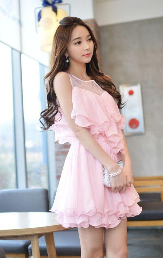 A-Line Shyann Homecoming Dresses Pink Juniors Dresses Sleeveless Ruffle Designer HD3617
